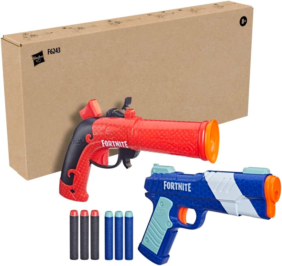 Nerf Fortnite Dual Pack, enthält 2 Fortnite Blaster und 6 Nerf Elite Darts