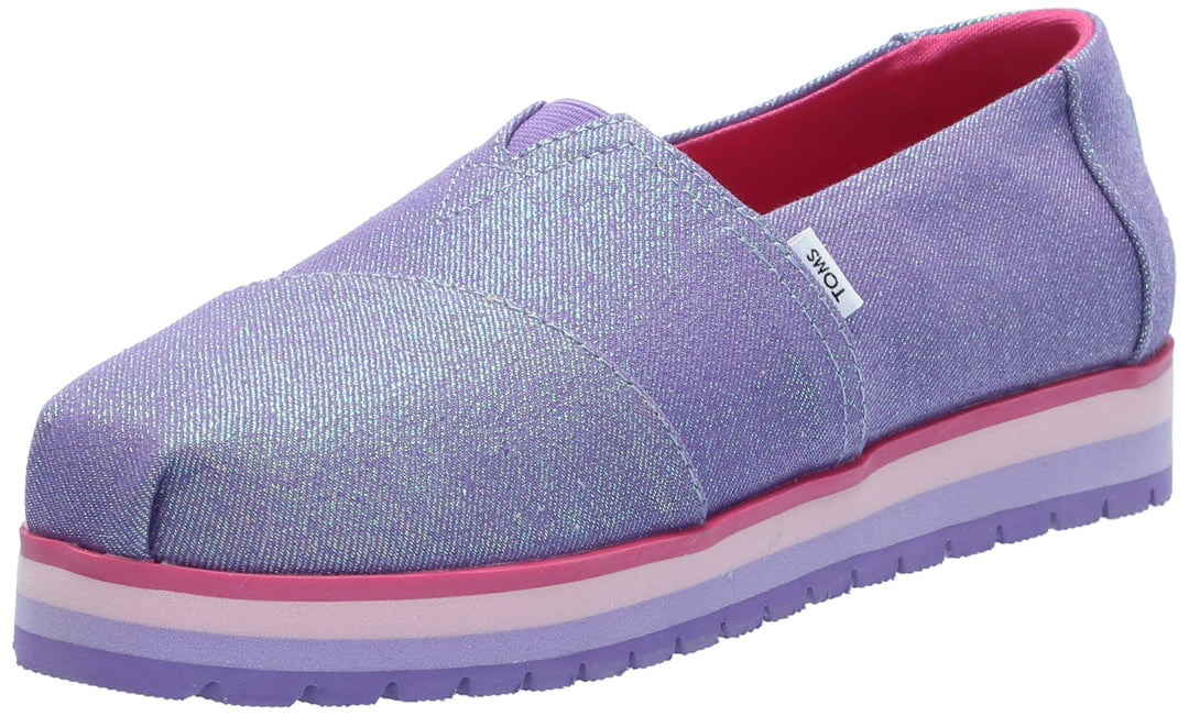 TOMS Mädchen Alpargata Plattform 30 EU Passionflower Glimmer Twill, 30 EU Passionflower Glimmer Twil