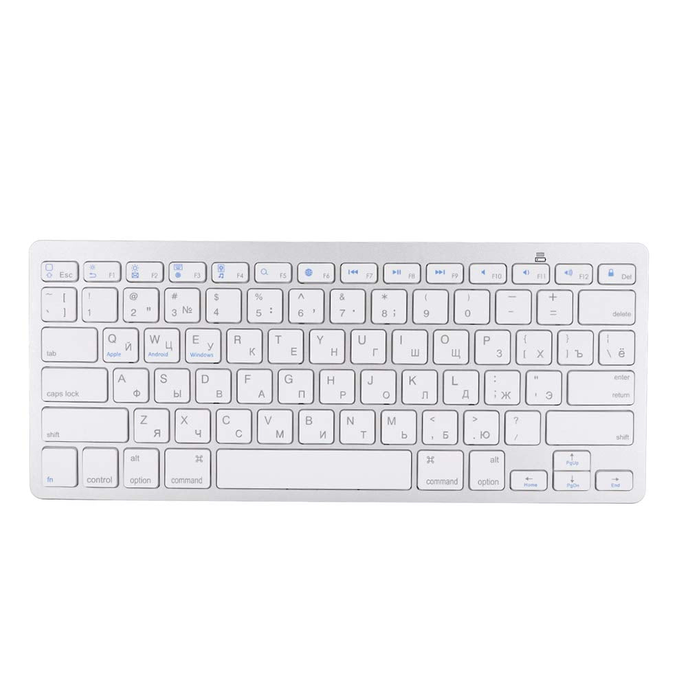 Russische Bluetooth-Tastatur, 78 Tasten Ultradünne schwebende Taste Russische drahtlose Tastatur für