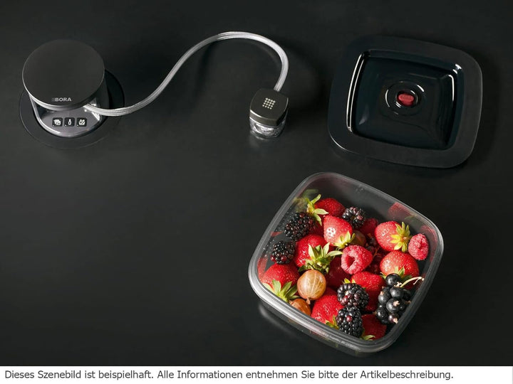 BORA Vakuumierboxen Set, 2 x 1 Liter, für Lebensmittel, Vakuumierbehälter, für BORA QVAC Vakuumierge
