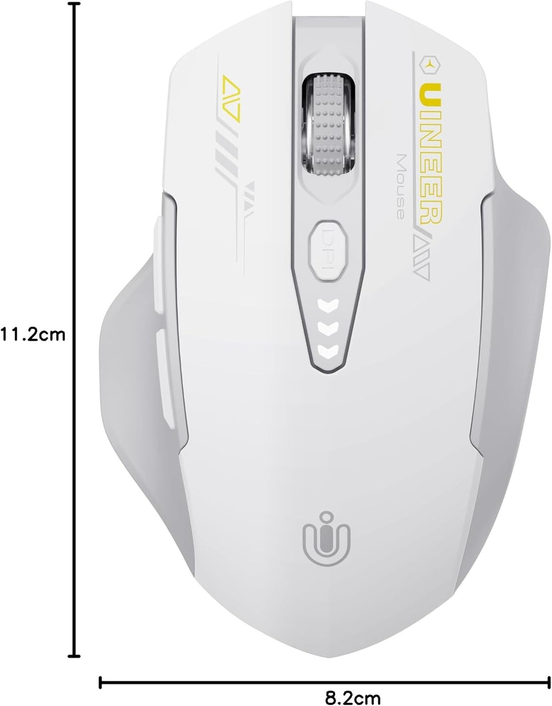 Uineer Bluetooth-Maus, Tri-Modus (BT 5.0/4.0 + 2.4 G Hz), Wiederaufladbare Ergonomische mit Sichtbar