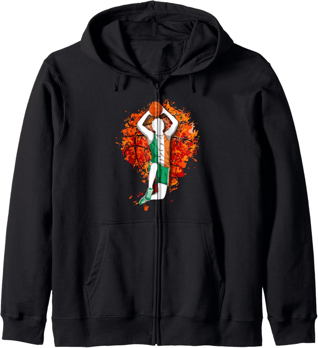 Irland Basketball Irische Nationalflagge Slam Dunk Art Kapuzenjacke