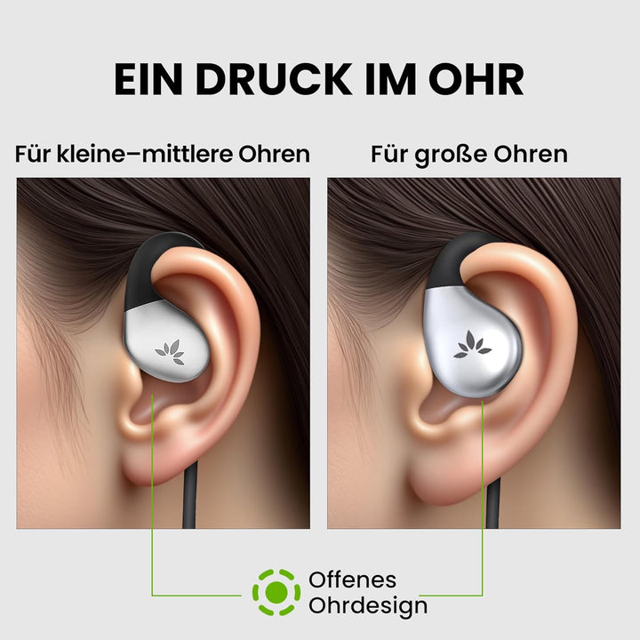 Avantree Resolve (Klein & Gross) – 2er-Pack Kabelgebundene Open-Ear-Kopfhörer Mit Mikrofon, Bequemer