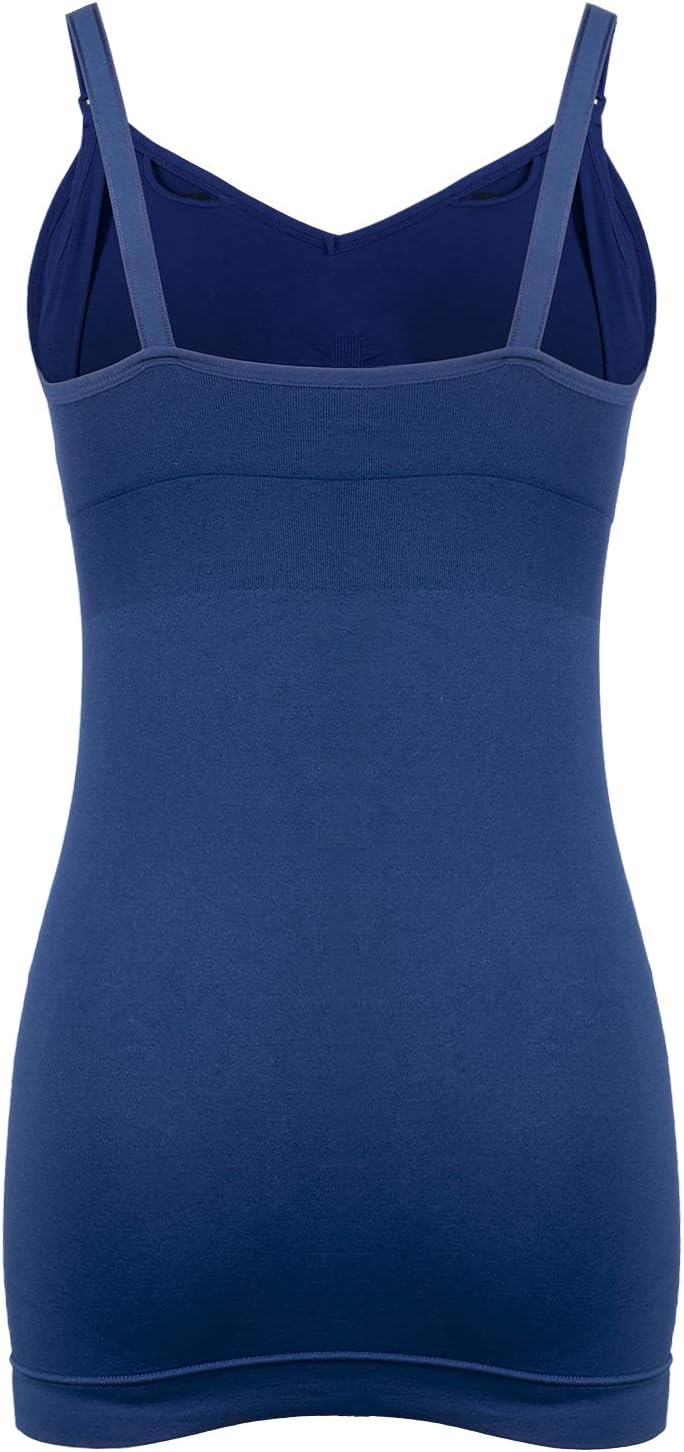 iloveSIA Damen Stilltops ohne Bügel Tanktop Unterhemd mit Integriertem BH für Stillen Schlaf 2er Lot