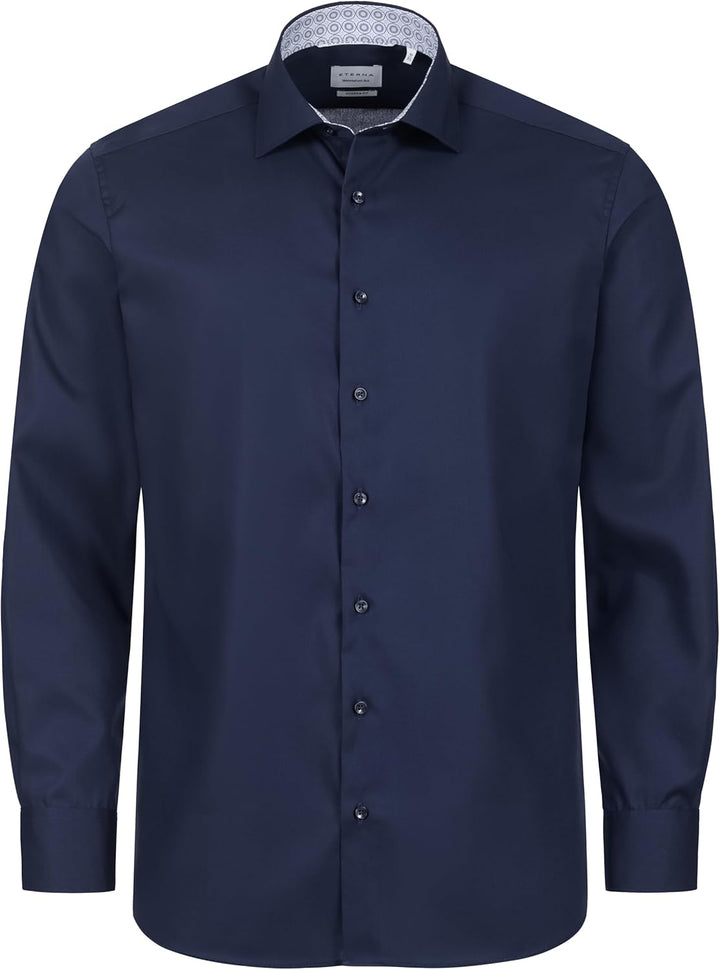 ETERNA Hemd Langarm | Comfort Fit | Bügelfrei, Knitterfrei | 100 % Baumwolle 41 Dunkelblau(-19-), 41