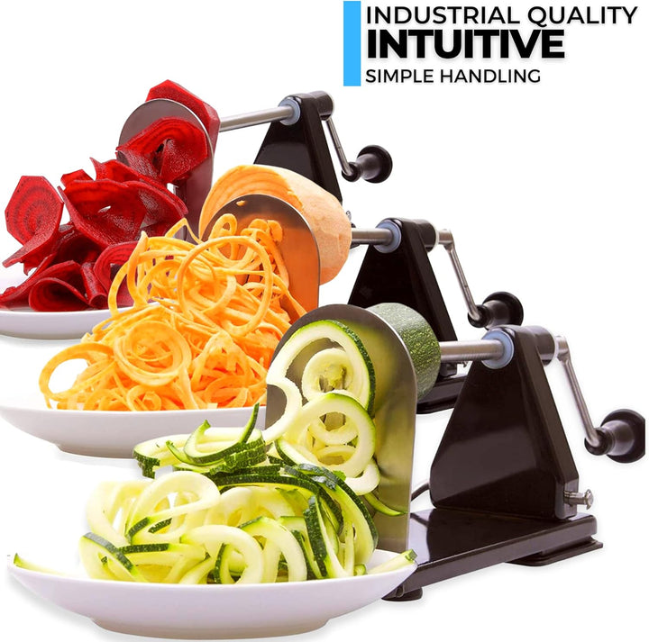 ICO 3-Klingen Stahl Spiralschneider Gemüse, Zucchini Spaghetti Schneider oder Zoodles Spiralschneide