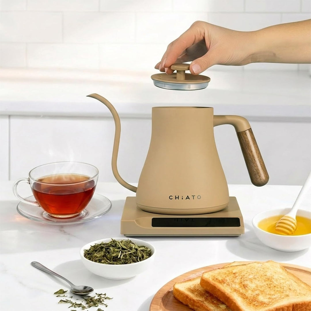 flowPLAY Schwanenhals Wasserkocher 0,6L – Gooseneck Kettle Elektrisch für Pour Over Kaffee, Barista
