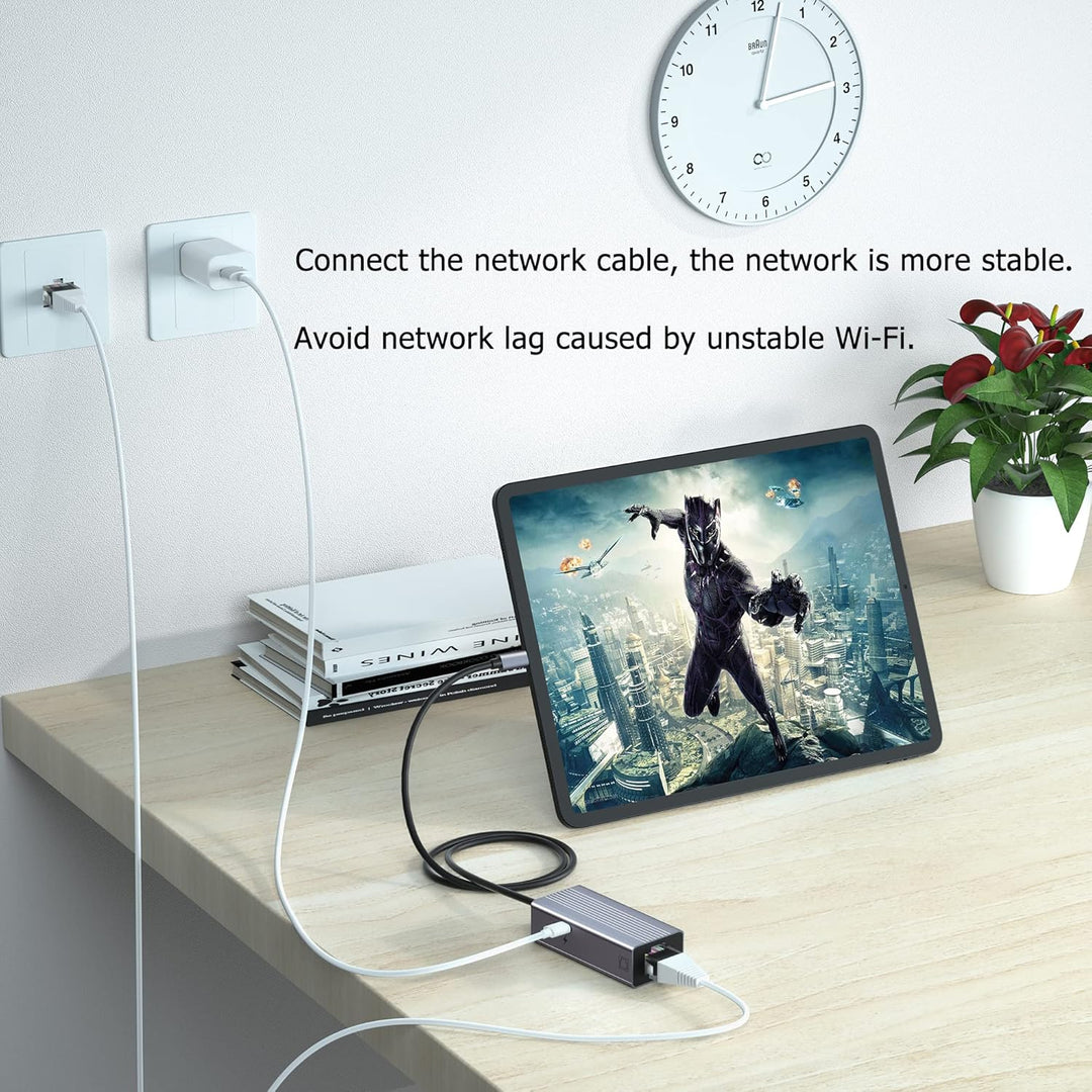 IVSHOWCO Lightning-zu-RJ45-Ethernet-LAN-Netzwerkadapter für iPhone [Apple MFi-Zertifiziert], iPad-zu