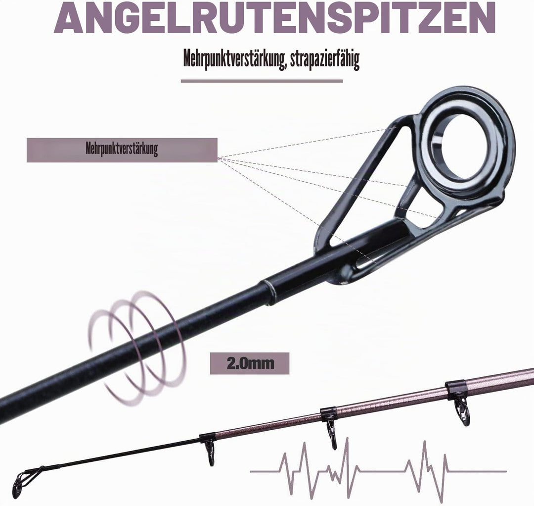 Sougayilang Teleskop-Angelrute 24 Tonnen Kohlefaser, CNC-gefräster Rollensitz, komfortabler Eva-Grif
