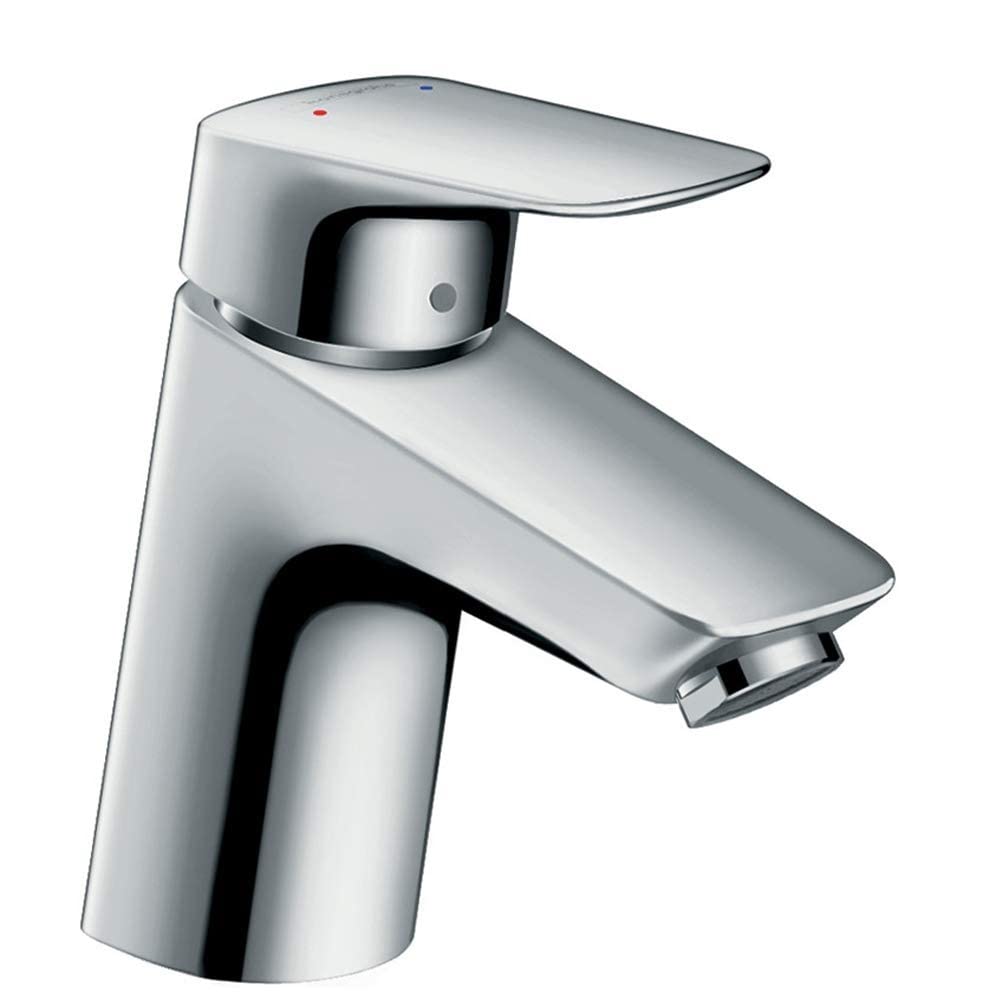 hansgrohe Wasserhahn Logis (Armatur mit Auslauf Höhe 70mm und Push-Open Ablaufgarnitur) Chrom Chrom