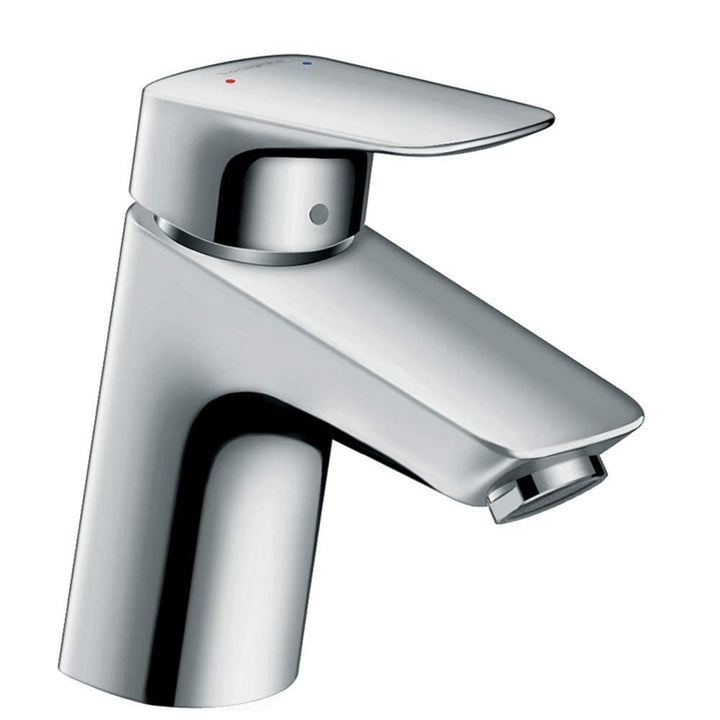 hansgrohe Wasserhahn Logis (Armatur mit Auslauf Höhe 70mm und Push-Open Ablaufgarnitur) Chrom Chrom