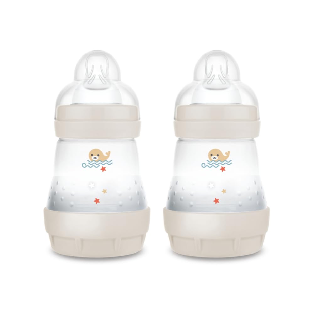 MAM Easy Start Babyflasche, 160 ml (2er-Set), Set mit 2 Anti-Kolik-Flaschen, reduziert Luftblasen un