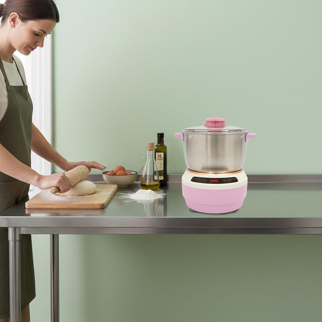 Teigmaschine, 7L Teigknetmaschine mit Knet- und Fermentationsfunktion (Rosa), Rosa