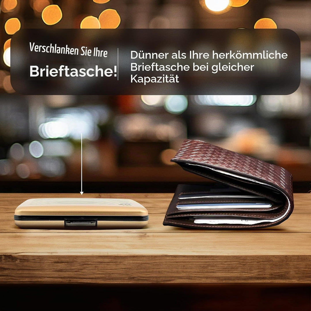 OGON Aluminium Geldbörse Smart Case V2 Large - Verstecktes Fach für Münzen und Scheine - RFID Schutz
