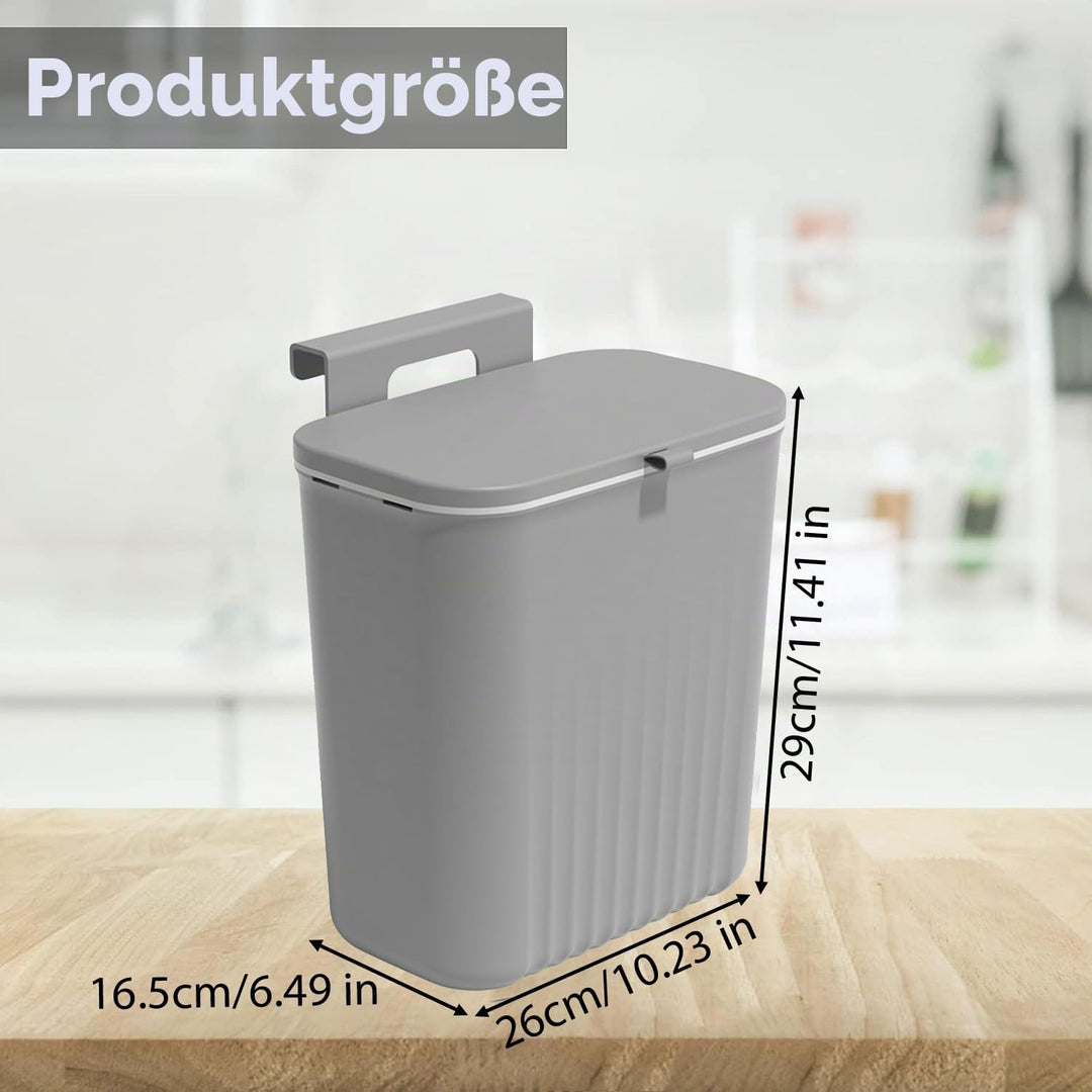 9L Mülleimer Hängend mit Deckel,Camping Mülleimer,Wandmontage Biomülleimer Küche,Kunststoff Geruchsd