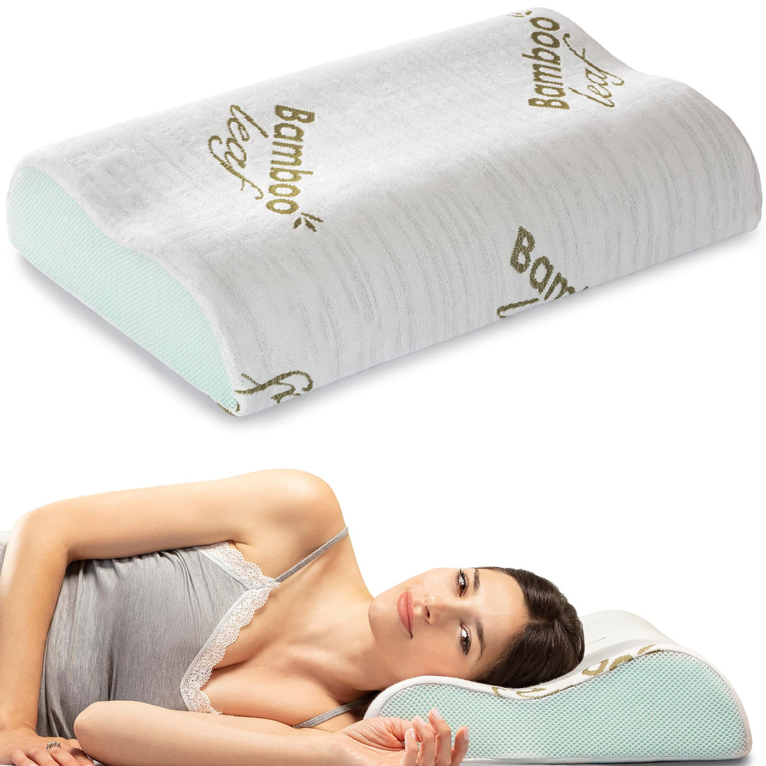 Flowen Orthopädisches Nackenstützkissen Memory Foam Kopfkissen Nackenkissen Ergonomisches für Bett H