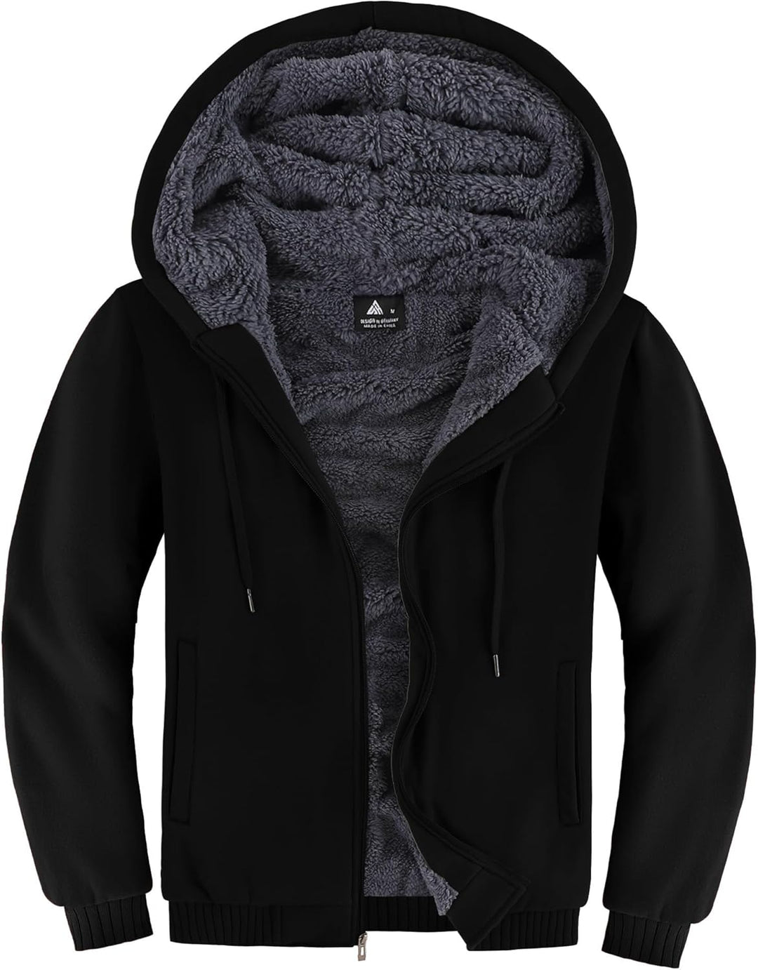 SwissWell Herren Fleecejacke Full Zip Kapuzenjacke Winter Sweatjacke mit Kapuze Gefütterte Hoodie Mä