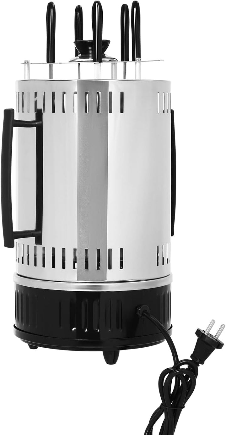 Vertikaler Edelstahl Elektro-Tischgrill inkl. 5 Spiesse, BBQ Rundgrill für Schaschlik Gyrosspiesse D
