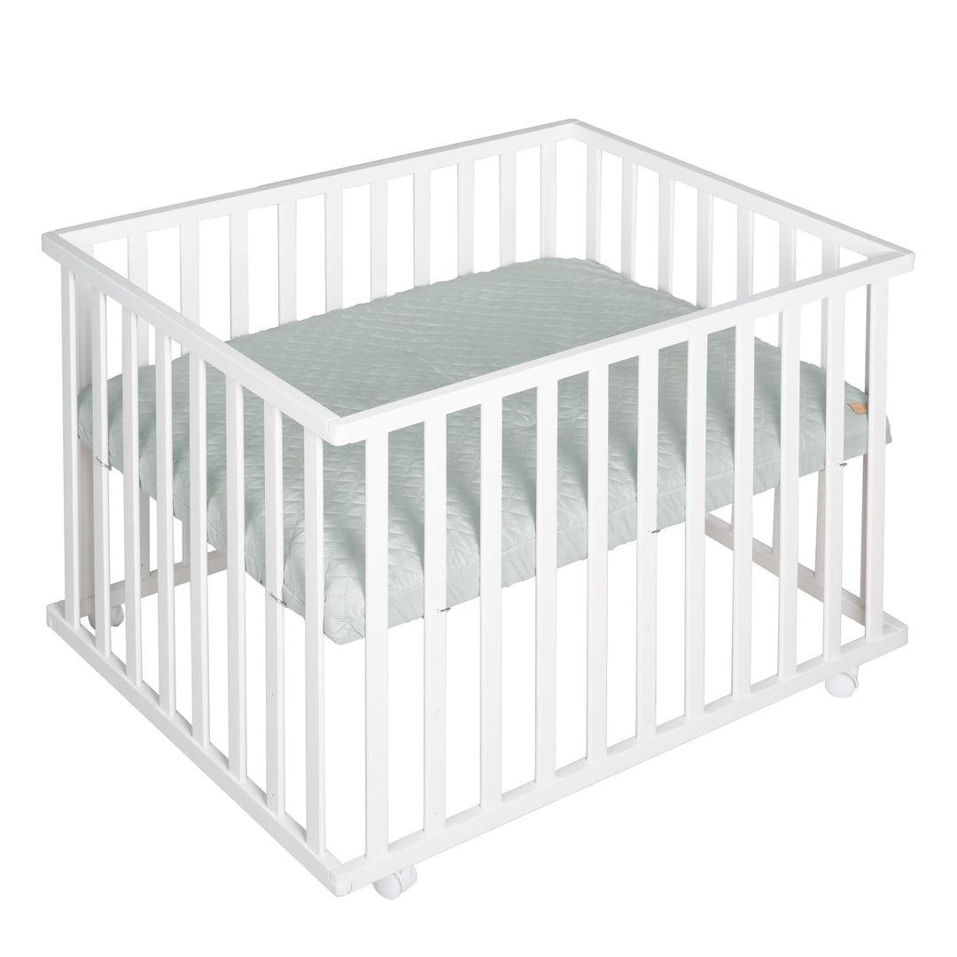 roba Laufgitter 75 x 100 cm - Baby Spielgitter inkl. grauer Einlage roba Style frosty green - 3-fach