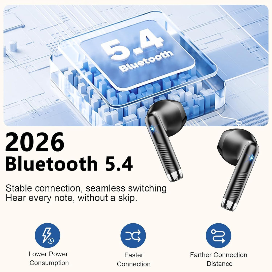 Drsaec Bluetooth 5.4 Kopfhörer, 6D Tiefer Bass In Ear Kopfhörer Kabellos Bluetooth Neu 56 Std Kabell