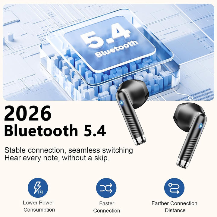 Drsaec Bluetooth 5.4 Kopfhörer, 6D Tiefer Bass In Ear Kopfhörer Kabellos Bluetooth Neu 56 Std Kabell