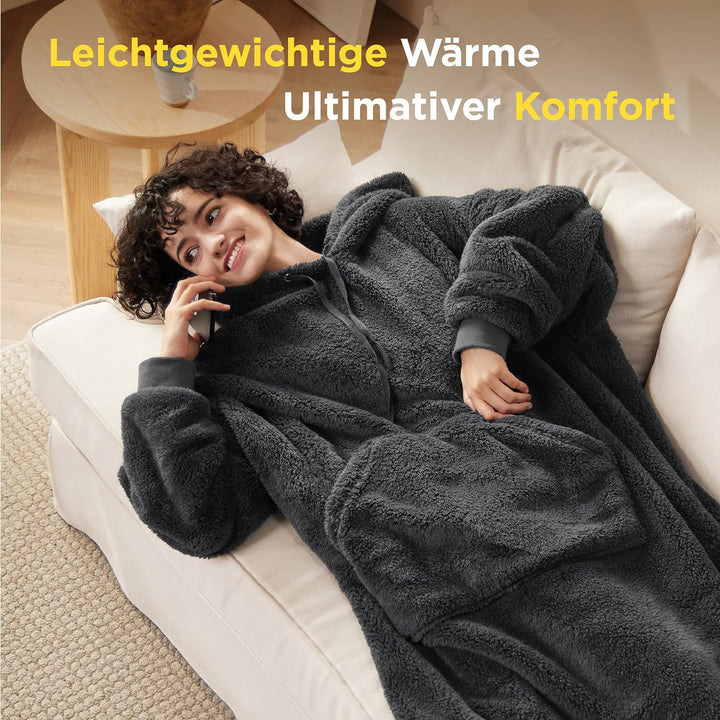 BEDSURE Hoodie Decke mit Ärmeln - Tragbare Decke zum Anziehen Erwachsene Kuschelpullover, Warm Kusch
