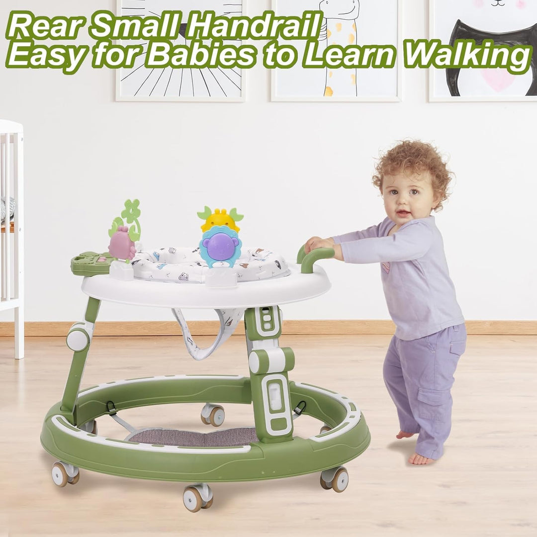 Multifunktionale Lauflernhilfe mit Musikspielzeug, Fussstütze, 360-Grad-Stummschaltung, 6 Räder, 360