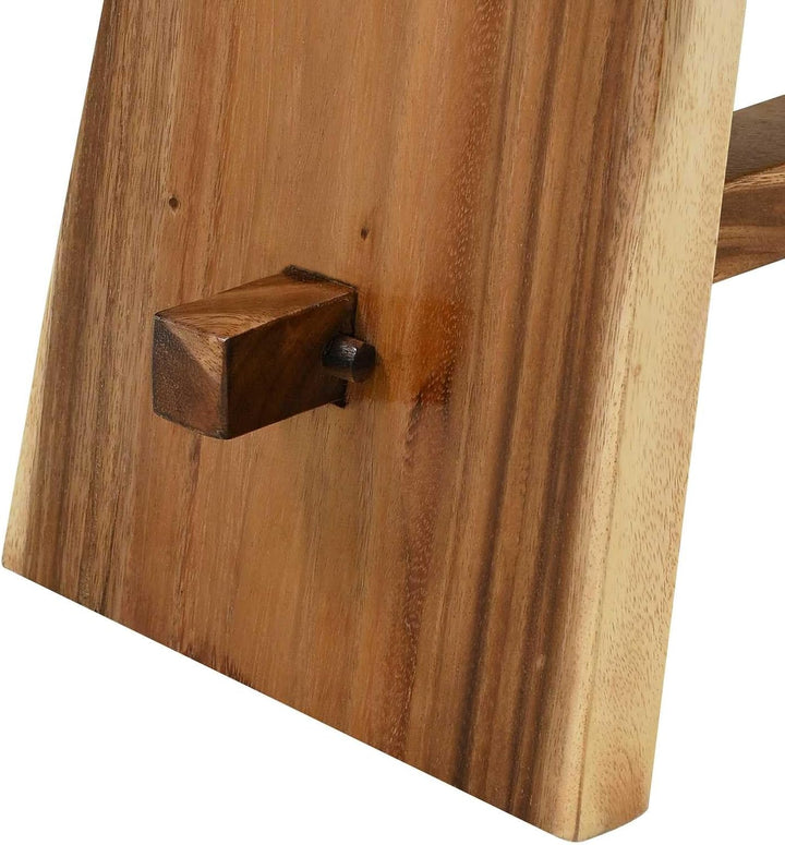 Mangloder Duschhocker aus massivem Suarholz Natur 50 x 30 x 44 cm handgefertigt mit PU-Beschichtung,