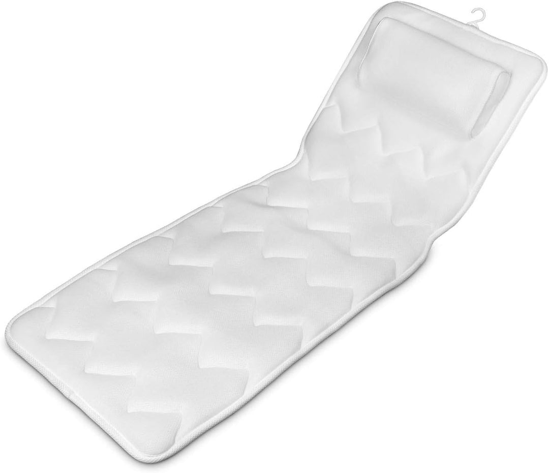 Navaris Badewannenmatte Ganzkörper mit Kissen - 125x42cm Matratze für Badewanne Badewannenkissen Bad