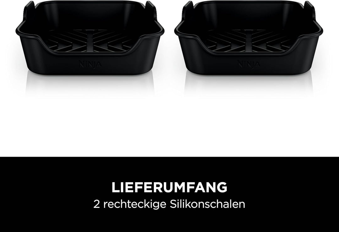 Ninja Set aus 2 festen rechteckigen Silikonschalen, schwarz XSKRGDTRYEUUK