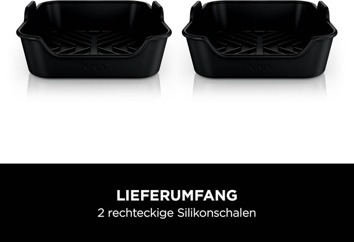 Ninja Set aus 2 festen rechteckigen Silikonschalen, schwarz XSKRGDTRYEUUK