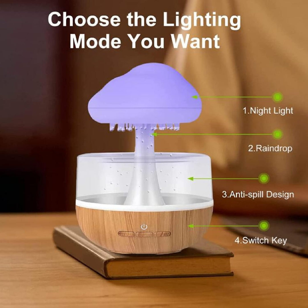 Regenwolken Luftbefeuchter, Rain Cloud Humidifier Diffuser Luftbefeuchter Pilz Wasser Lampe Raumbefe