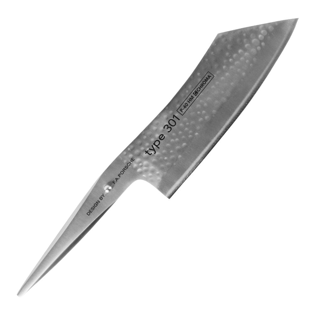 Chroma Hammerschlag Type 301 HM, P-40 HM, Design by F.A. Porsche, Hakata Santoku Messer mit 19 cm Kl
