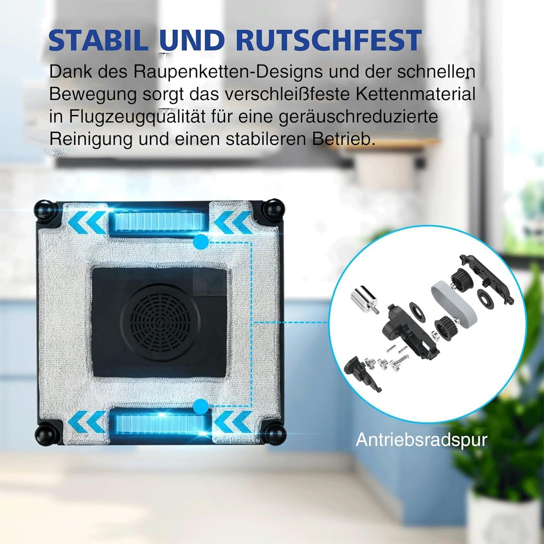 Fensterputzroboter 5600Pa mit 6-Düsen Sprühsystem, Fenstersauger für rahmenlose Fenster, App & Fernb