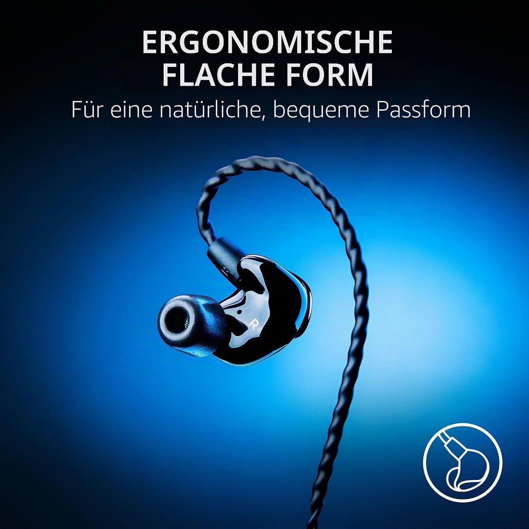 Razer Moray In-Ear-Monitor für Streaming: Hybrid Dual Driver Akustisches Design – Ergonomische Flach
