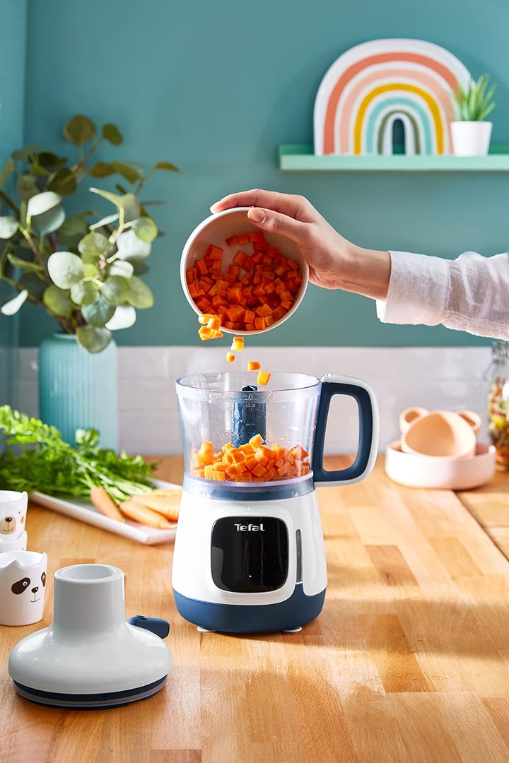 Tefal HB55W4 Yummy Gourmet Babynahrungszubereiter | inkl. Stabmixer, Spatel, Messbecher, 2x Keramikv