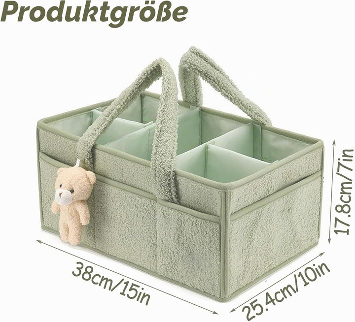 Tragbarer Windelkorb, Tragbarer Wickelkorb mit Herausnehmbaren Fächern, Baby Windel Caddy Organizer,