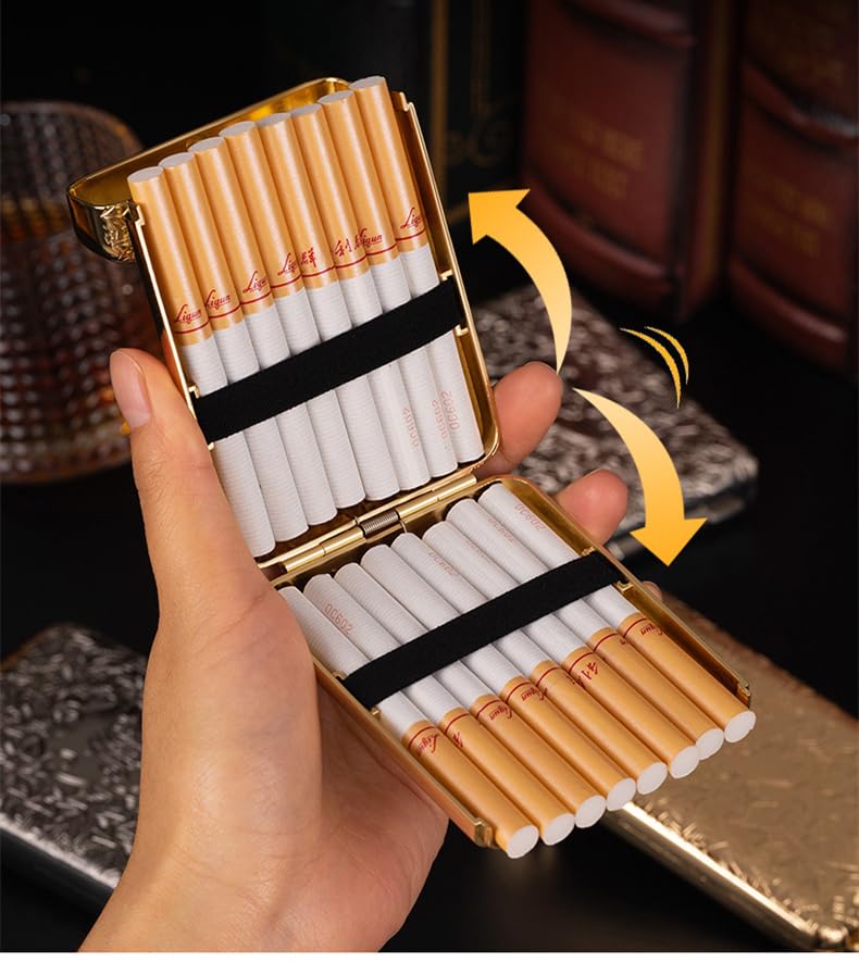 RWXCOW Zigarettenetui Aus Metall, Für Mann Und Frau, Für 14 Zigaretten, Peaky Blinders Merchandise,