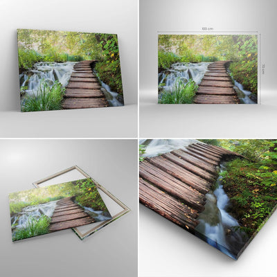 Bilder auf Leinwand 100x70cm Leinwandbild Nationalpark Natur Kieselsteine Gross Wanddeko Bild Schlaf