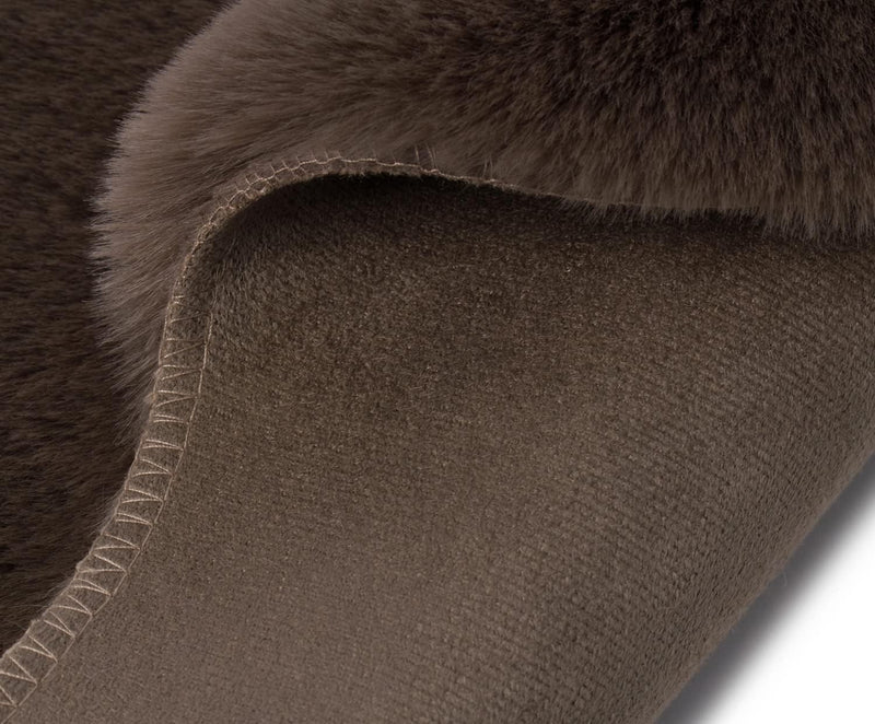 Gözze - Eleganter und Weicher Teppich aus Kunstleder, 80 x 120 cm - Taupe Taupe 80 x 120 cm, Taupe 8