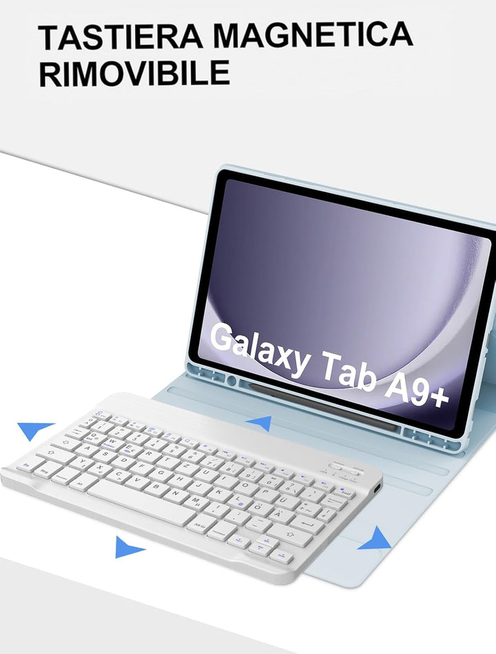 Tastatur Hülle Für Samsung Galaxy Tab A9 Plus 11 Zoll 2023, Tastatur Für Samsung Galaxy Tab A9+ 11 S