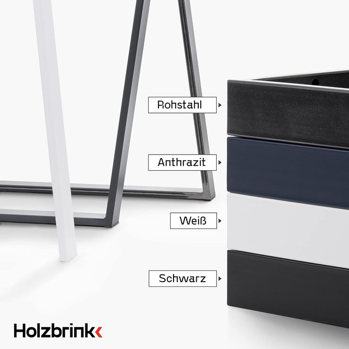 HOLZBRINK Tischbeine Trapez für Esstisch/Schreibtisch, 60/80x72cm, Verkehersweiss, 1 Stück, HLT-20-C