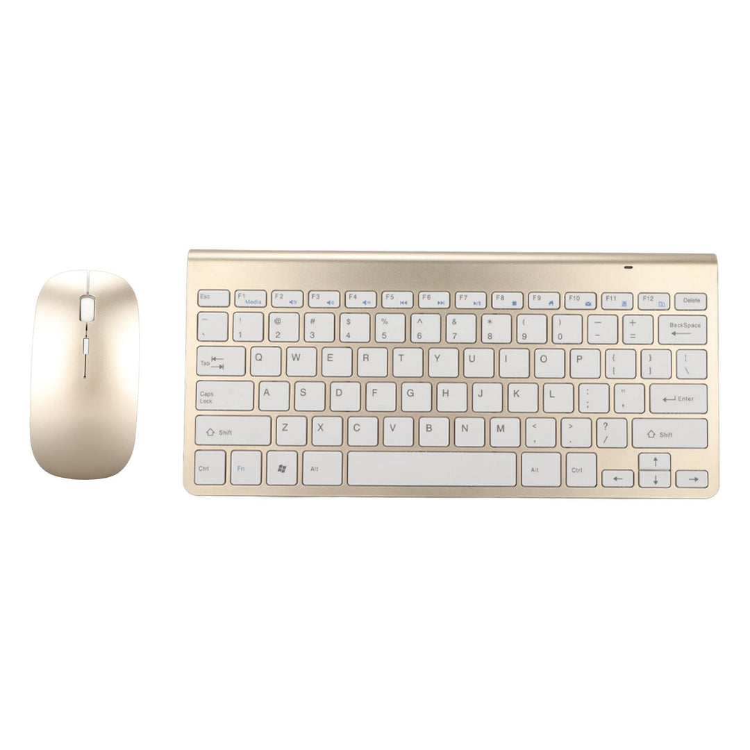 Elprico Kabelloses Tastatur-Maus-Set, 2,4 G USB, Dünne Ergonomische Stummschalttaste für Computer (L