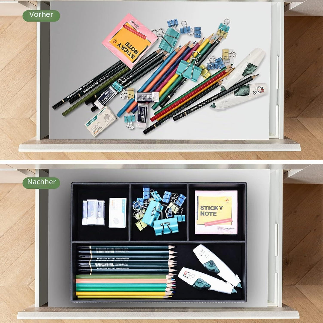 GORESE Valet Tablett, Leder Büro Schublade Schreibtisch Aufbewahrungsbox, Nachttisch Ablageschale, T