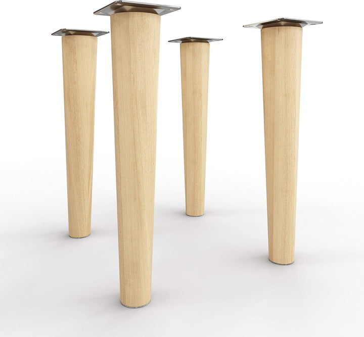sossai® Holz-Möbelfüsse - Clif Round | Öl-Finish | Höhe: 25 cm | HMF1 | rund, konisch (gerade Ausfüh