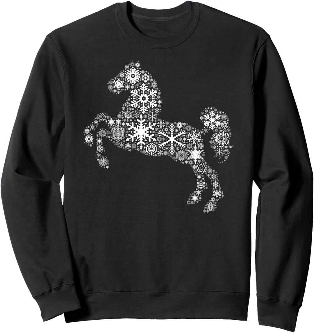 weihnachtsschneeflocke - Pferd Sweatshirt