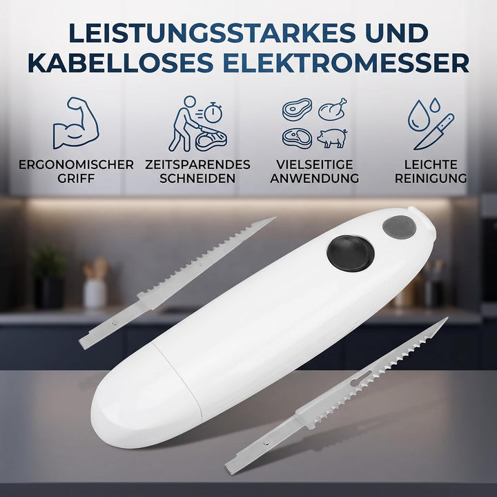 Elektrisches Messer Kabellos, Elektromesser für Fleisch Filetmesser Edelstahl Steakmesser Tranchierm