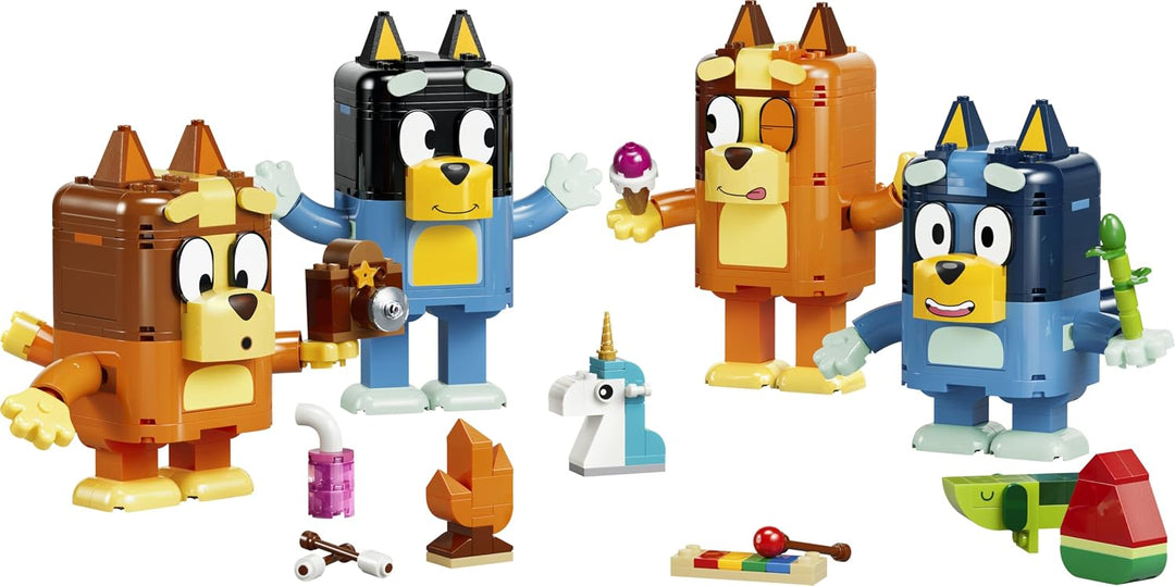 LEGO Blueys Familie Steinen - Lernspielzeug inkl. 4 Figuren mit verschiedenen Gesichtsausdrücken &amp; Z