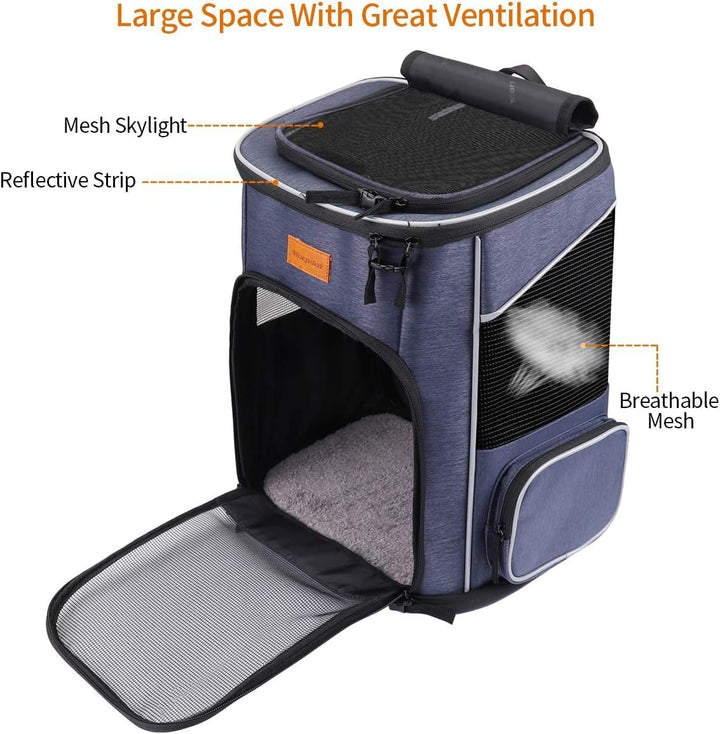 Morpilot Katzenrucksack, Hunderucksack für Katzen Hunde, Faltbare Haustier Rucksack mit Transparente