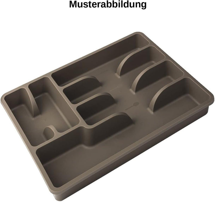 Engelland 2 x Besteckkasten Besteckkorb mit 6 Fächern, Kunststoff, BPA-frei, Farbe: Hellgrau, Masse: